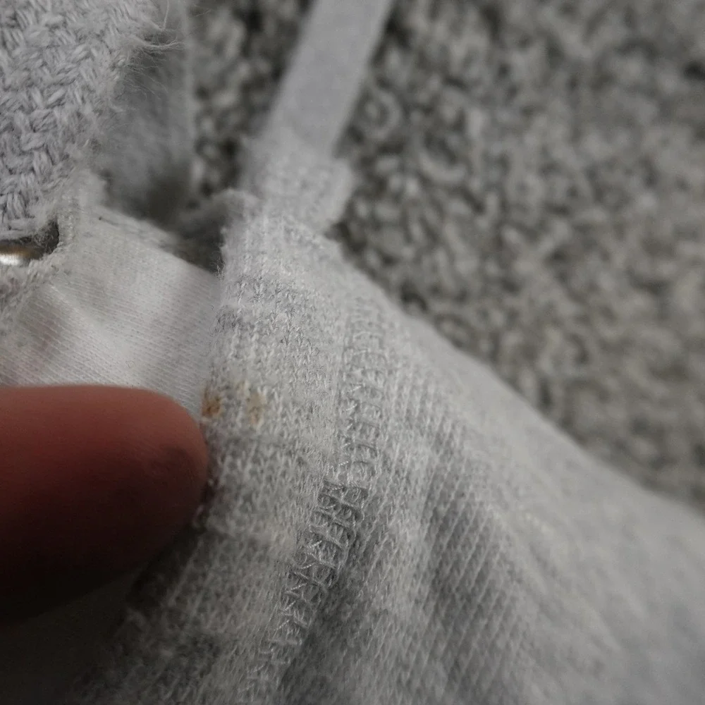 Banana Republic Hoodie Mens M‎ Gray Heather Henley Pullover Sweatshirt Preppy